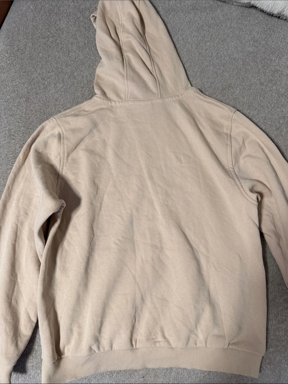 Nike Beige Hoodie with White Swoosh Logo Youth XL